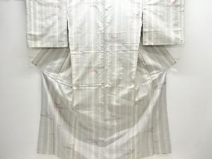 草花模様織り出し手織り紬着物